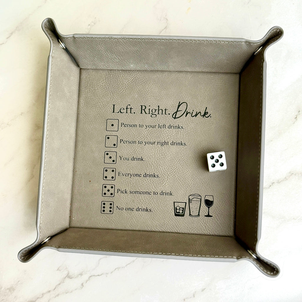 Engraved Leatherette Valet Catchall Tray