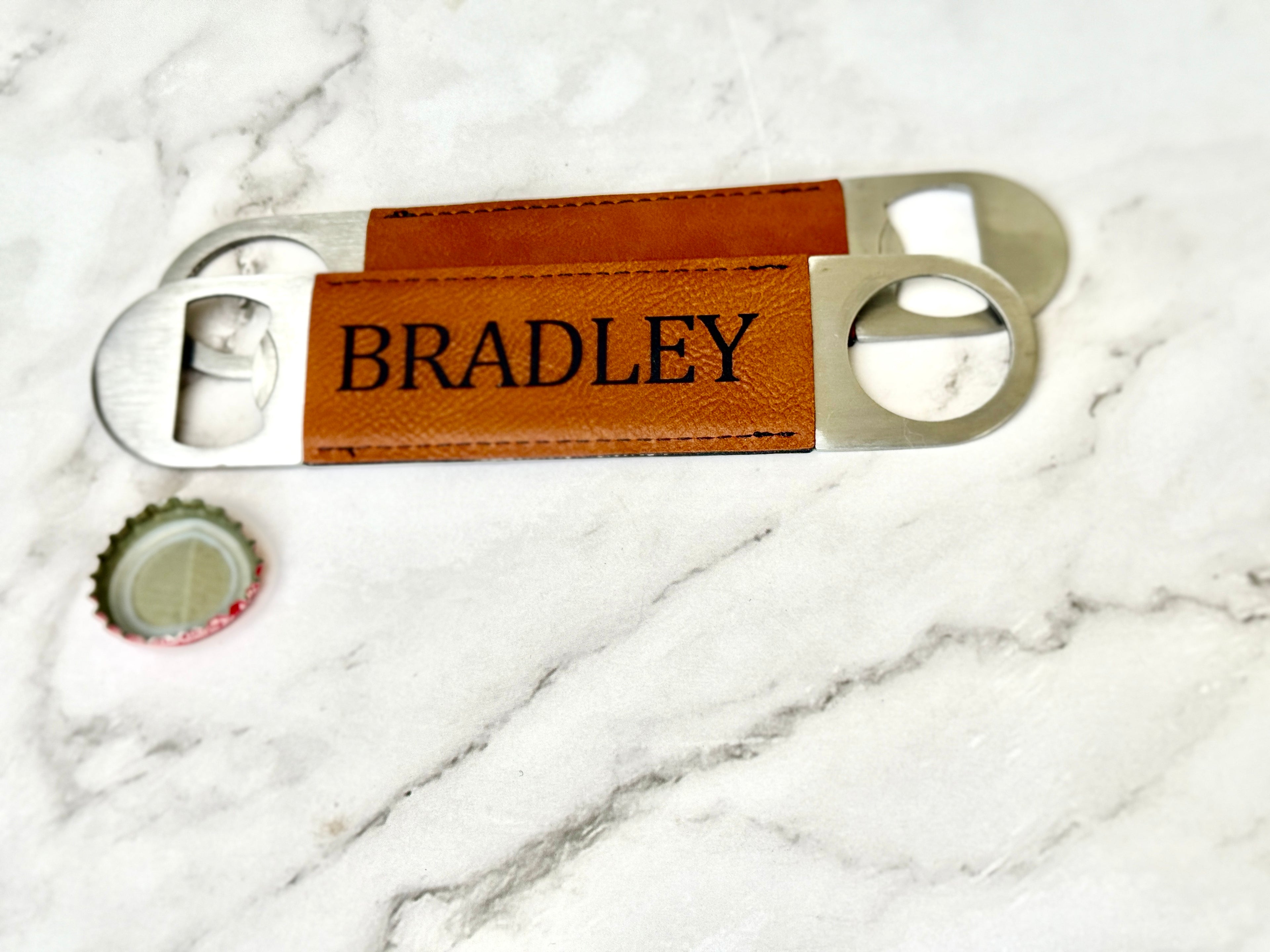 Personalized Leatherette Bottle Opener | Custom Engraved Gift