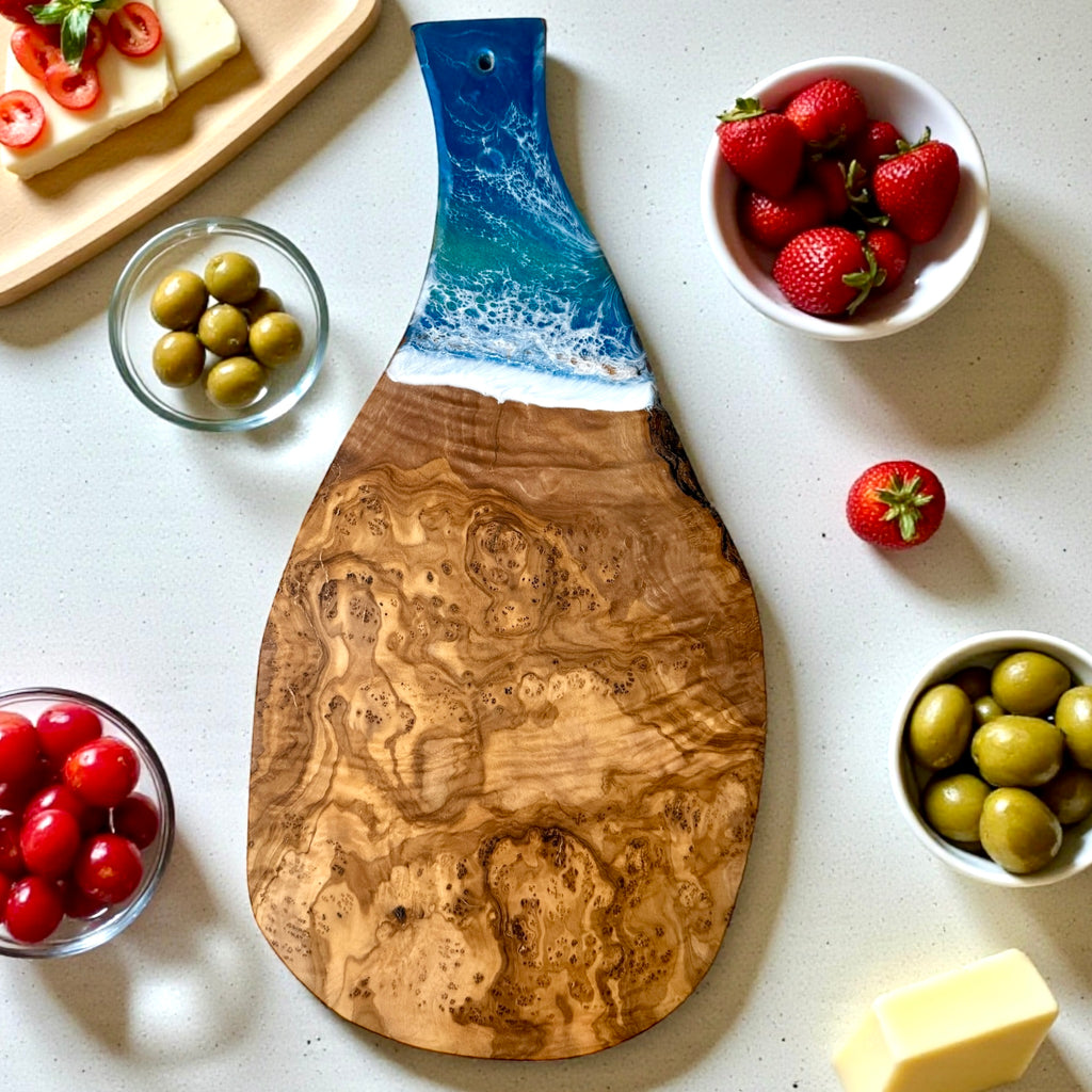 Ocean Resin Olive Wood Charcuterie Board