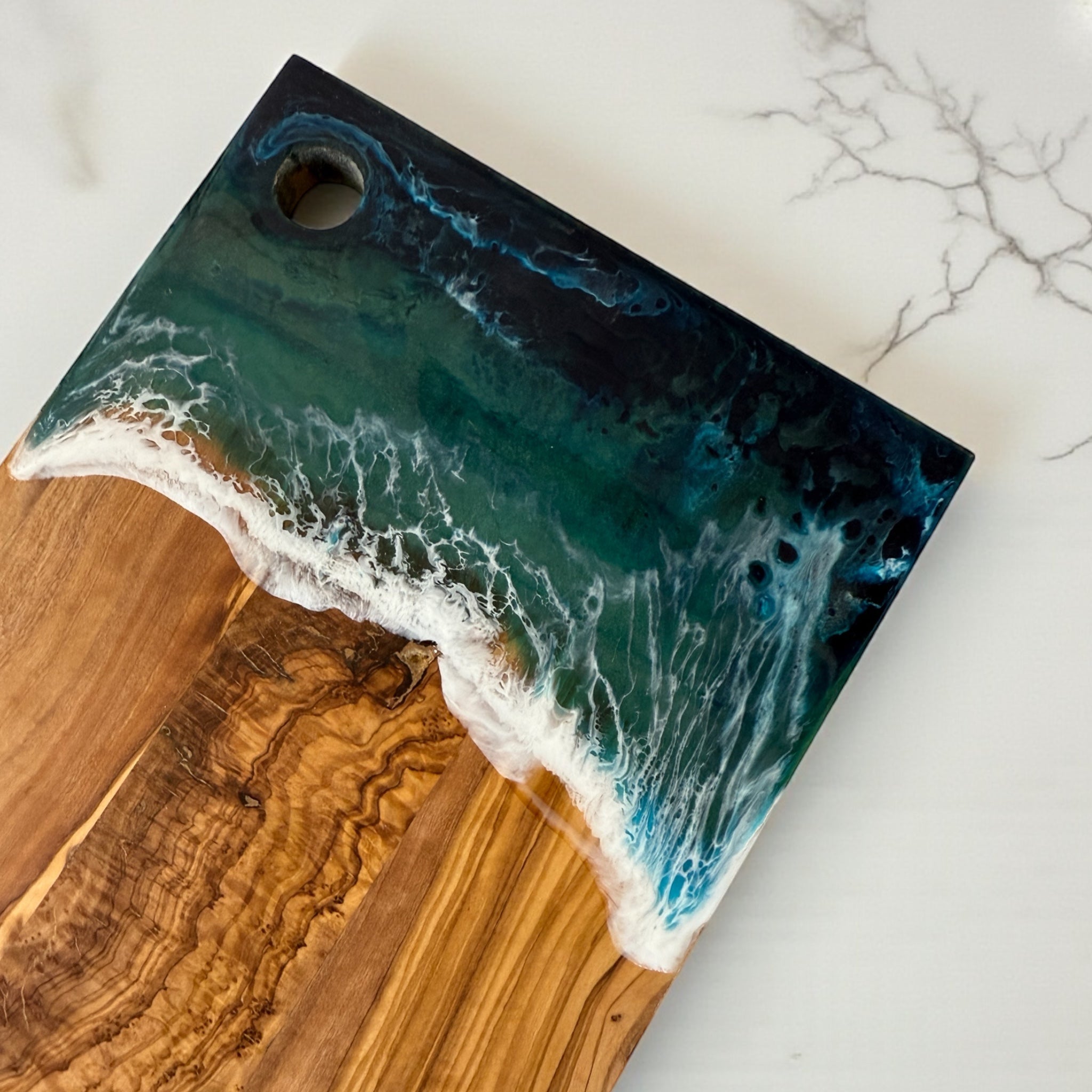 Ocean Resin Olive Wood Rectangle Charcuterie Board